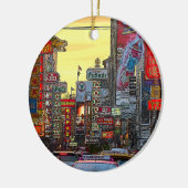 Chinatown in Bangkok Thailand - Gewijzigde foto Keramisch Ornament (Links)