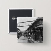 Chinatown in Shanghai, eind 19e eeuw Vierkante Button 5,1 Cm (Voorkant /achterkant)
