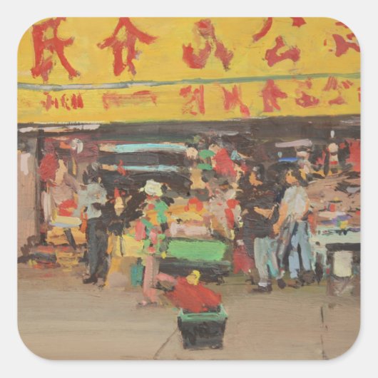Chinatown New York 2012 Vierkante Sticker (Voorkant)