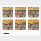 Chinatown New York 2012 Vierkante Sticker (Vel)