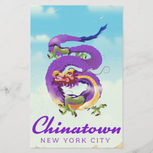 Chinatown New York stad vintage poster Briefpapier