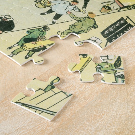 Chinatown NY Manhattan street scene Tony Sarg Legpuzzel (Zijkant)