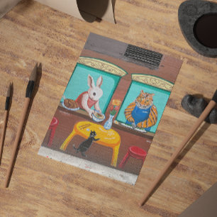 Chinatown NYC Briefkaart - Dierenmuurschildering