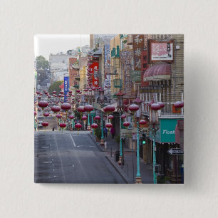 Chinatown op Grant Street in San Francisco. Vierkante Button 5,1 Cm