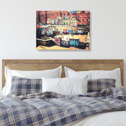 Chinatown Rooftop Graffiti Canvas Afdruk (Insitu (Slaapkamer))