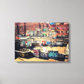 Chinatown Rooftop Graffiti Canvas Afdruk (Voorkant)