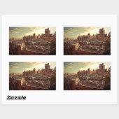 Chinatown Rooftop Graffiti Rechthoekige Sticker (Vel)