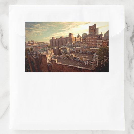 Chinatown Rooftop Graffiti Rechthoekige Sticker (Tas)