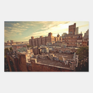 Chinatown Rooftop Graffiti Rechthoekige Sticker