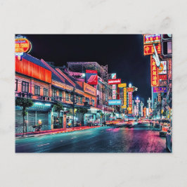 Chinatown 's nachts briefkaart