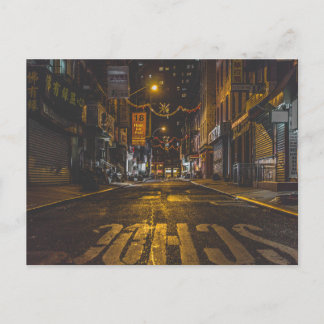 Chinatown-steeg in New York 's nachts Briefkaart