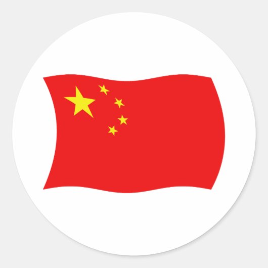 Chinavlagsticker Ronde Sticker (Voorkant)