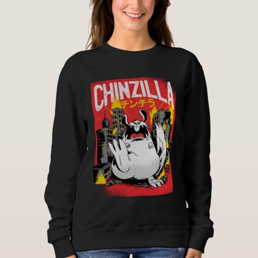 Chinazilla Catzilla Cat Graphic Cats Trui (Voorkant)