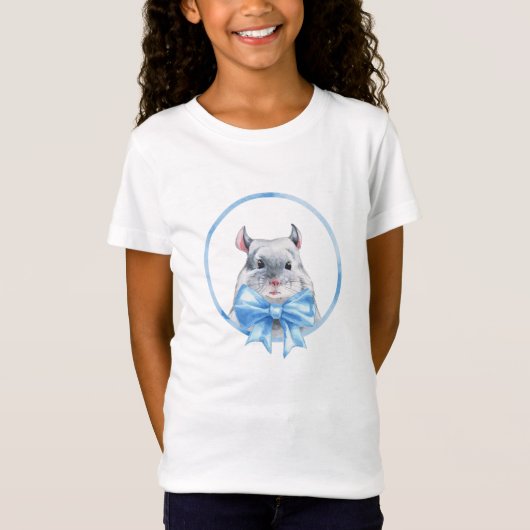 Chinchilla 1 Blauwe buis T-shirt (Voorkant)