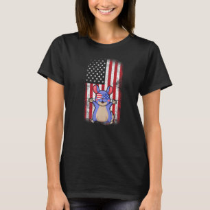 Chinchilla American Flag Boys Girls Mannen Vrouwen T-shirt