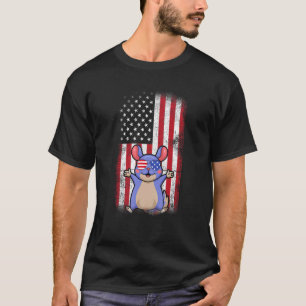 Chinchilla American Flag Boys Girls Mannen Vrouwen T-shirt