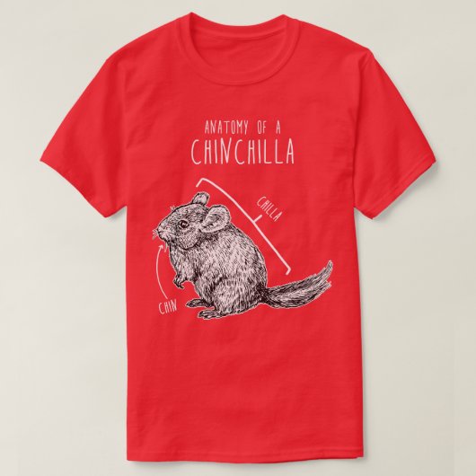 Chinchilla-anatomie T-shirt (Design voorkant)