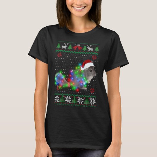 Chinchilla Animal Ugly Sweater Christmas Puppy Ani T-shirt (Voorkant)