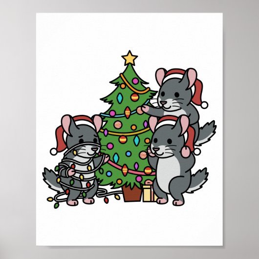 Chinchilla Christmas Tree Poster (Voorkant)