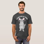 Chinchilla Dad Funny Animal Pet vader T-shirt (Voorkant volledig)
