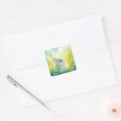 Chinchilla-dag in de zon vierkante sticker (Envelop)