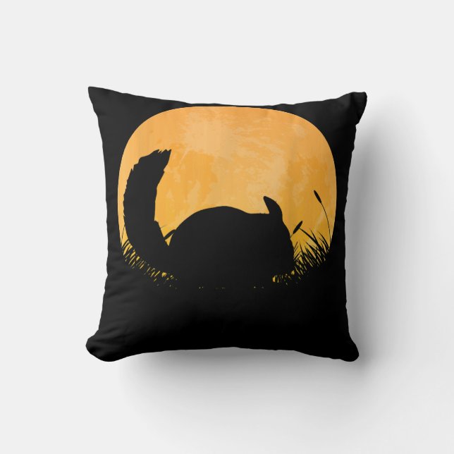 Chinchilla Easy Halloween Outfit Rodent Moon Kussen (Voorkant)