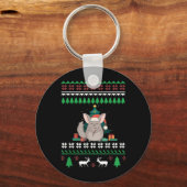 Chinchilla Funny Pet Ugly Christmas Funny Quote Sleutelhanger (Voorkant)