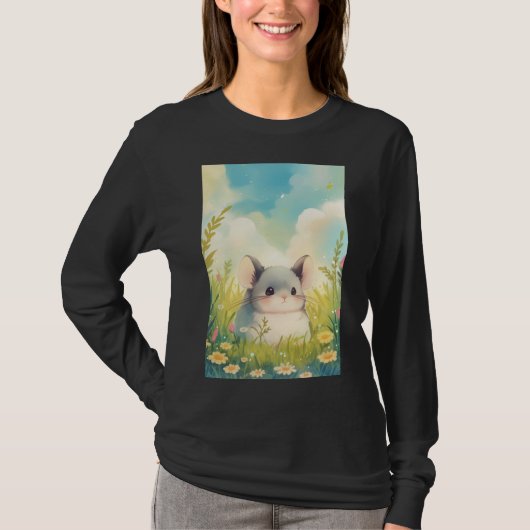 Chinchilla Geborgen in de Schoot van de Natuur T-shirt (Voorkant)