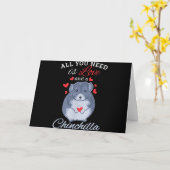 Chinchilla Gift Funny Cute Pet Animal Lover Owner Kaart (Gele Bloem)