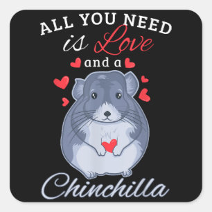 Chinchilla Gift Funny Cute Pet Animal Lover Owner Vierkante Sticker