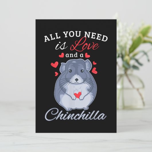 Chinchilla Gift Funny Cute Pet Dierenvriend Eigena Feestdagenkaart (Staand voorkant)