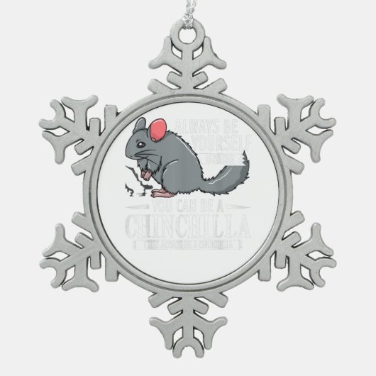 Chinchilla Gift Funny Cute Pet Tin Sneeuwvlok Ornament (Voorkant)