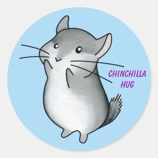 Chinchilla hug ronde sticker (Voorkant)
