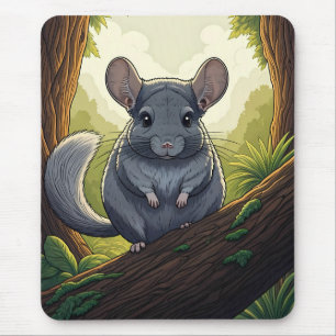 Chinchilla in het bos muismat