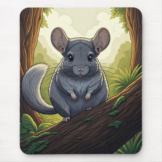 Chinchilla in het bos muismat (Voorkant)