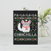 Chinchilla Kerst Ugly Cadeau voor Chinchilla Liefh Kaart (Staand voorkant)