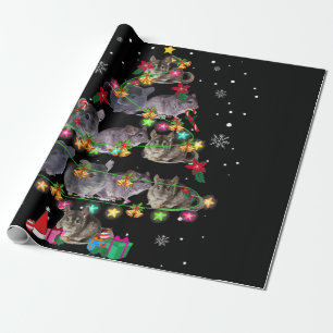 Chinchilla kerstboom Funny Rodents Lover Xmas Cadeaupapier