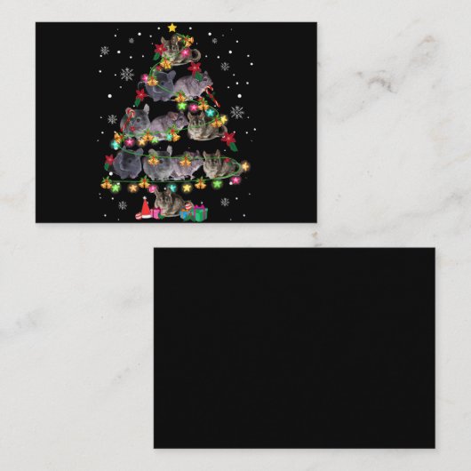 Chinchilla kerstboom Funny Rodents Lover Xmas Informatiekaartje (Voorkant / Achterkant)