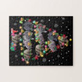 Chinchilla kerstboom Funny Rodents Lover Xmas Legpuzzel (Horizontaal)