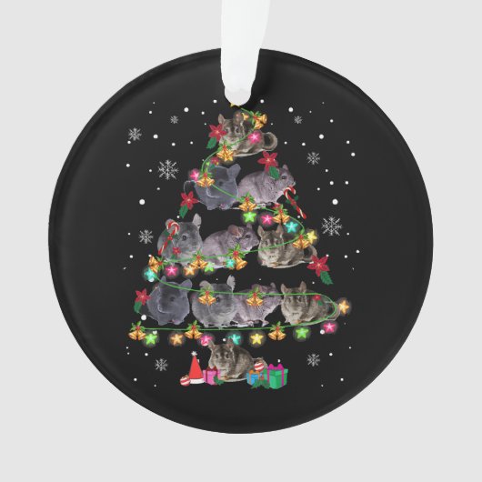 Chinchilla kerstboom Funny Rodents Lover Xmas Ornament (voorkant)