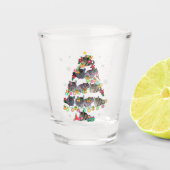 Chinchilla kerstboom Funny Rodents Lover Xmas Shot Glas (Voorkant)