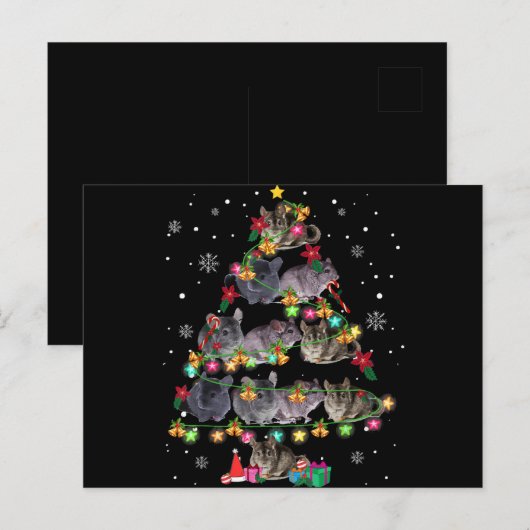 Chinchilla Kerstboom Grappige Knaagdierenliefhebbe Feestdagenkaart (Voorkant / Achterkant)