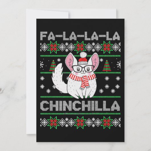 Chinchilla Kerstmis Ugly Gift for Chinchilla Love Feestdagenkaart (Voorkant)