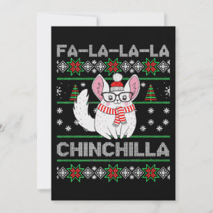 Chinchilla Kerstmis Ugly Gift for Chinchilla Love Feestdagenkaart