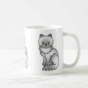 Chinchilla Kleur Perzische Kat Cartoon Illustratie Koffiemok