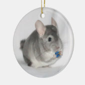 Chinchilla met cadeau keramisch ornament (Links)
