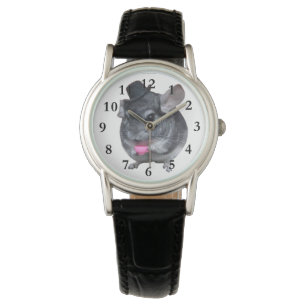 Chinchilla met hoge hoed met theekopje horloge