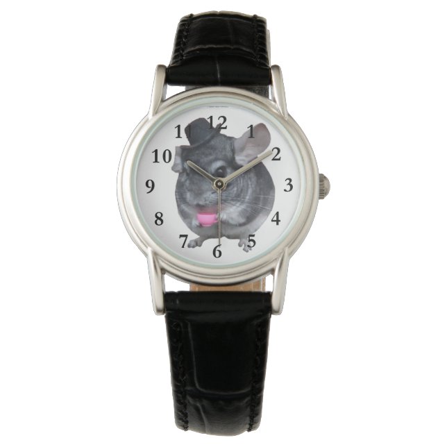 Chinchilla met hoge hoed met theekopje horloge (Voorkant)
