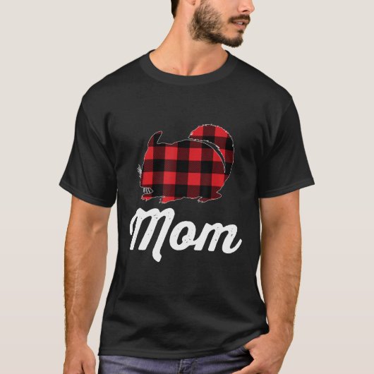 Chinchilla Mom Lover Red Plaid Rodent Pet Owner Ga T-shirt (Voorkant)
