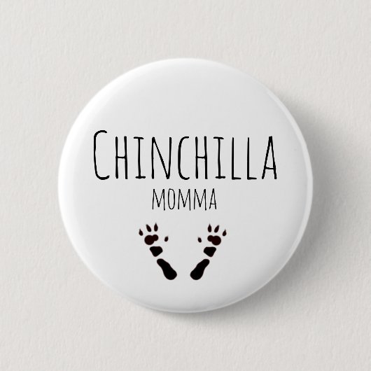 Chinchilla Momma - Pauw print design Ronde Button 5,7 Cm (Voorkant)